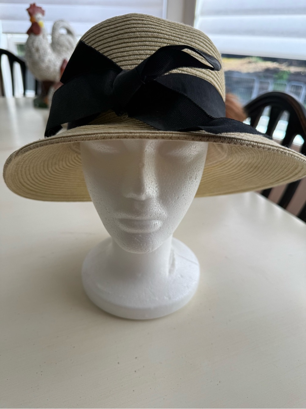 Women’s Straw Sun Hat with Black Ribbon